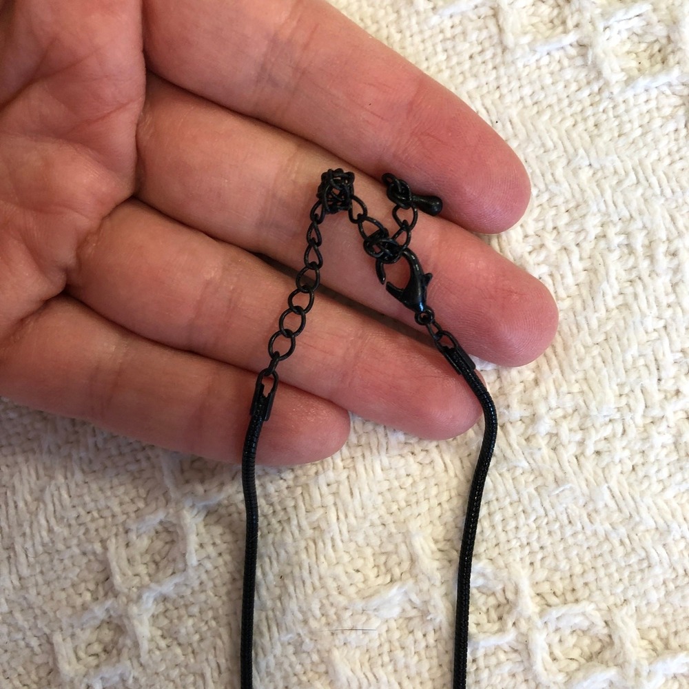Y2K‎ Teardrop Statement Necklace Black Yellow Resin Pendant Gothic Dark Fairy - Picture 6 of 9